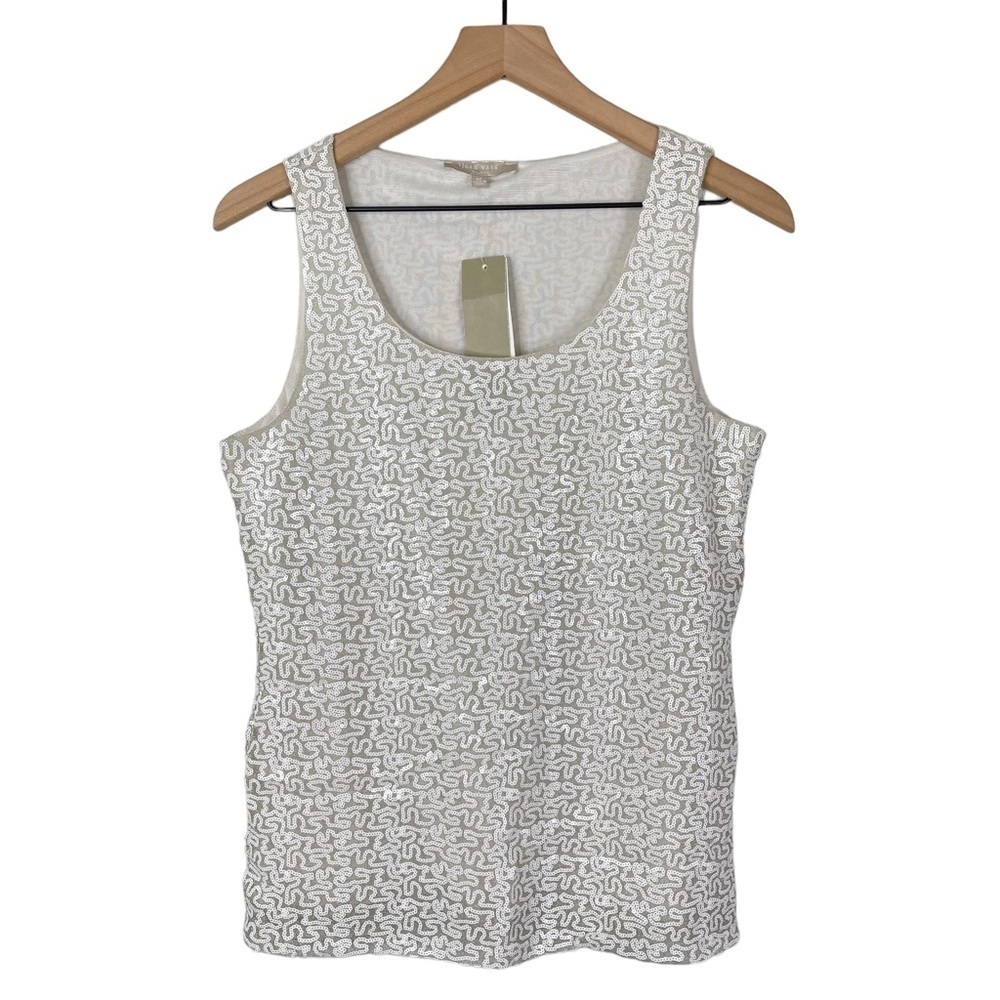 Joan Vass Sequin Tank Medium NWT Sparkle Shiny NYE Going Out New Years Eve Top